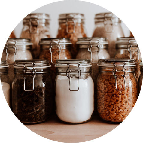 Jarred beans, salt, and spices
