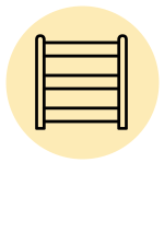 A storage rack icon.